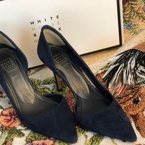 ELLA SUEDE D’ORSAY HEELS by WHBM
